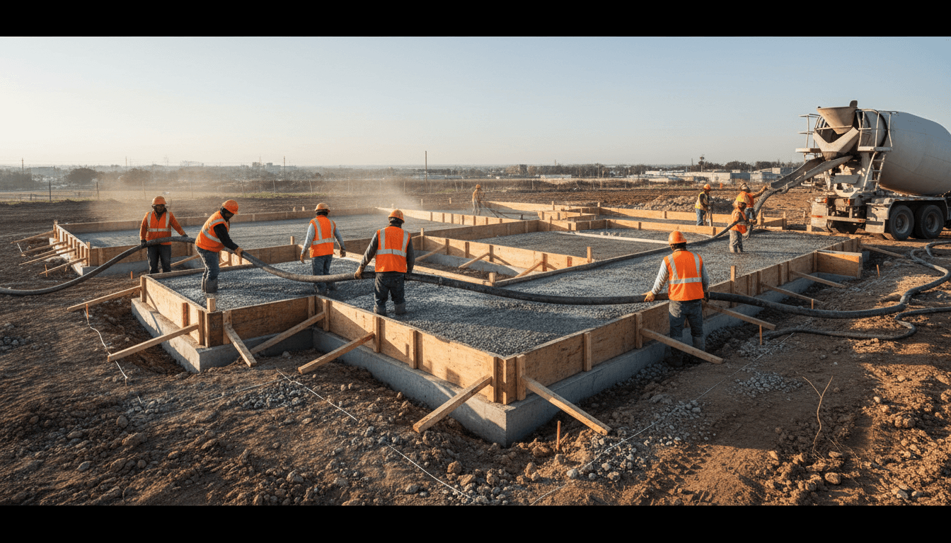 Truk mixer menuang beton di proyek swasta Balikpapan